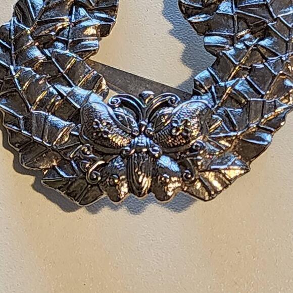 Vintage Sylvia Dahl Butterfly Silver Wreath Scarf Clip made for Neiman Marcus - Picture 6 of 6